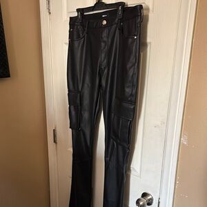 Fashion Nova Black Cargo Pants with Sleek Design